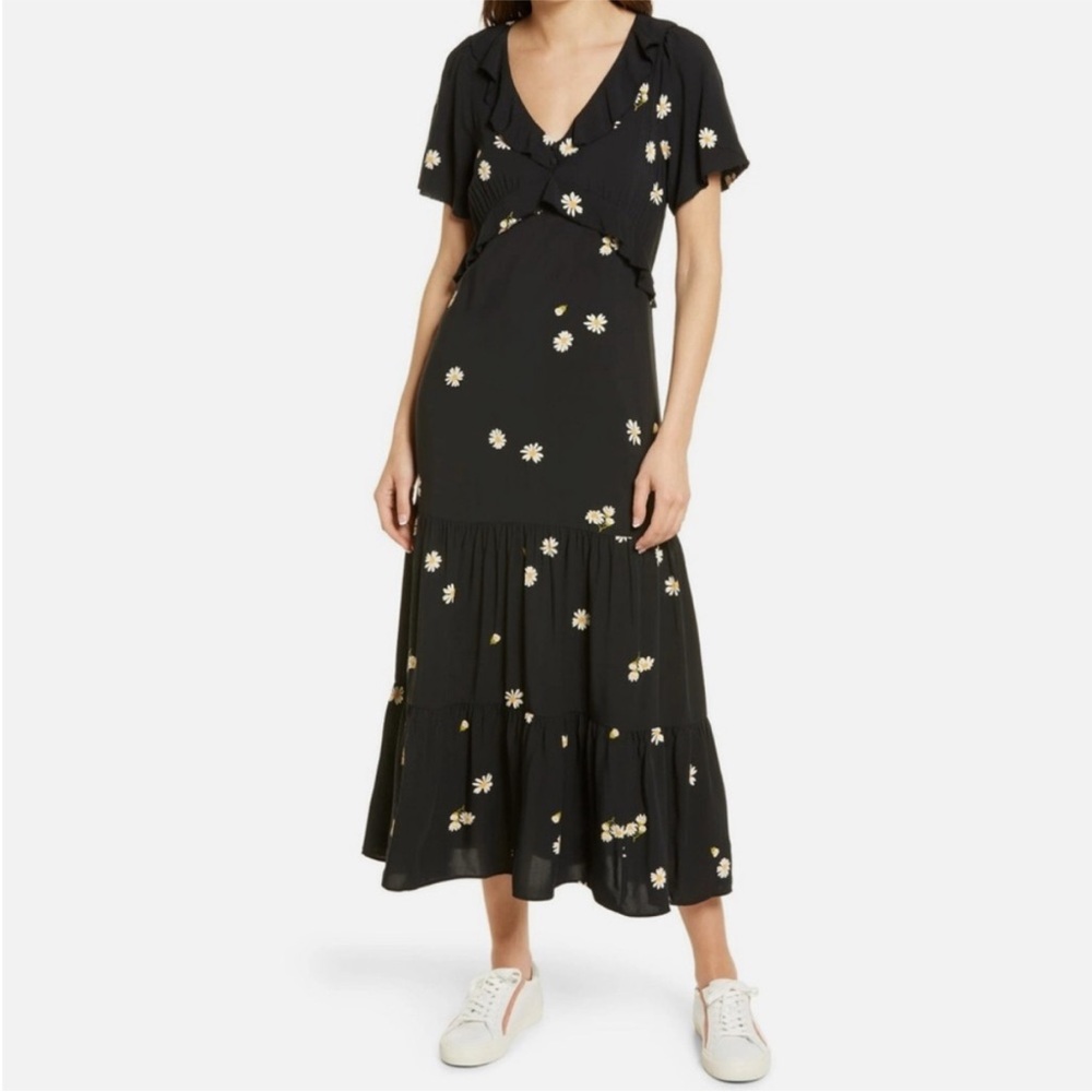Madewell Lazy Daisies Floral Ruffle Tiered Dress Sz 8